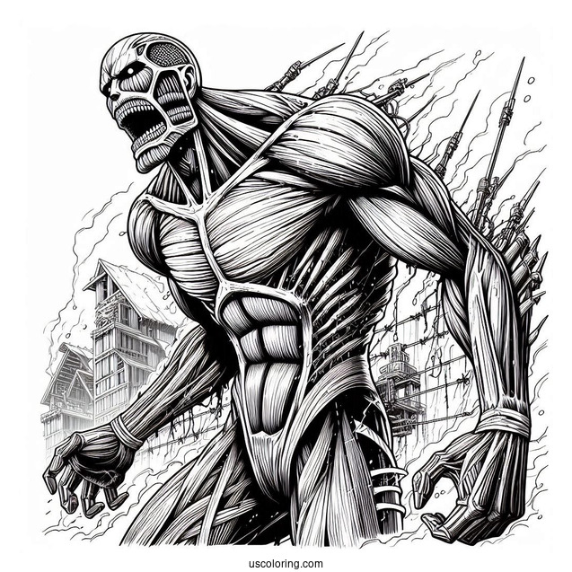 Coloring Sheet Of Colossal Titan From Attack On Titan