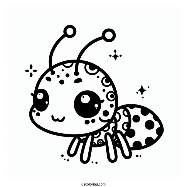 Kawaii Dot Ant Coloring Page From A Bug's Life For Kids