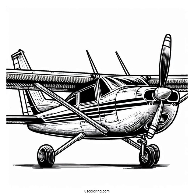 Cessna 172 Airplane Coloring Page