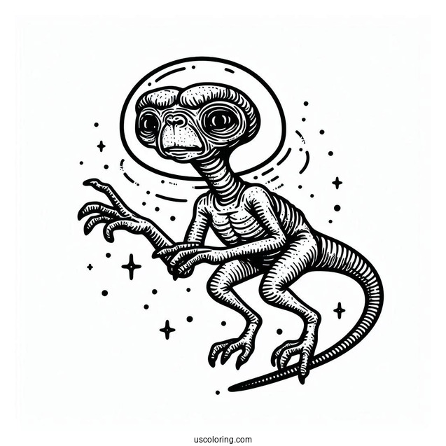 E.T. Alien Coloring Page