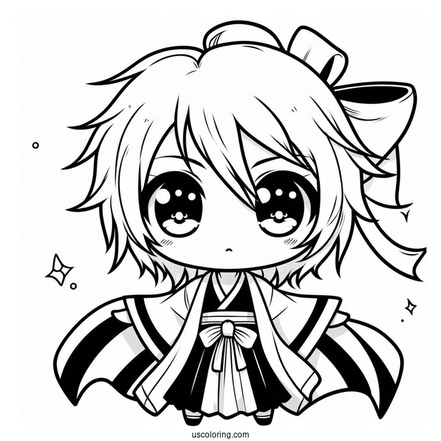 Chibi Ichigo From Bleach Coloring In For Preschoolers