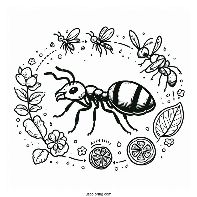 Ant Coloring Page Life Cycle