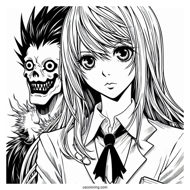 Coloring Page Of Death Note Anime