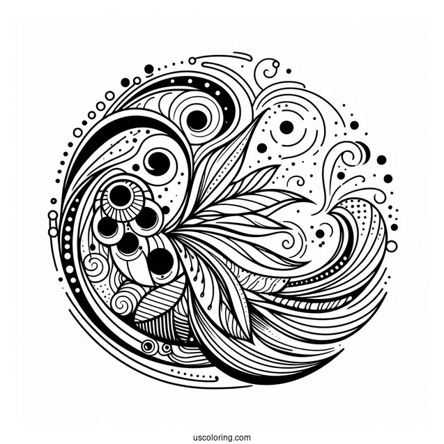 Abstract Coloring Page Portrait