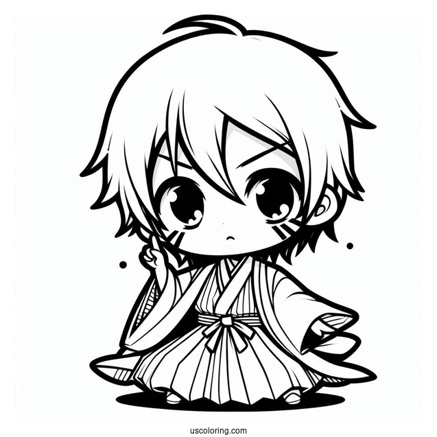 Chibi Ichigo From Bleach Coloring In For Preschoolers