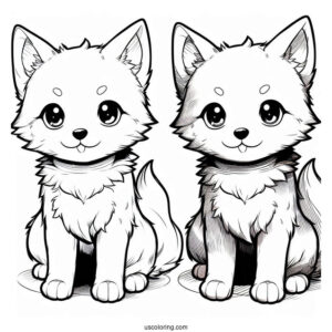 Easy Manga Dogs Anime Outline To Color