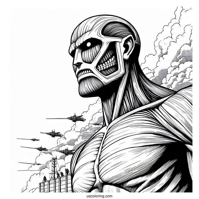 Coloring Sheet Of Colossal Titan From Attack On Titan