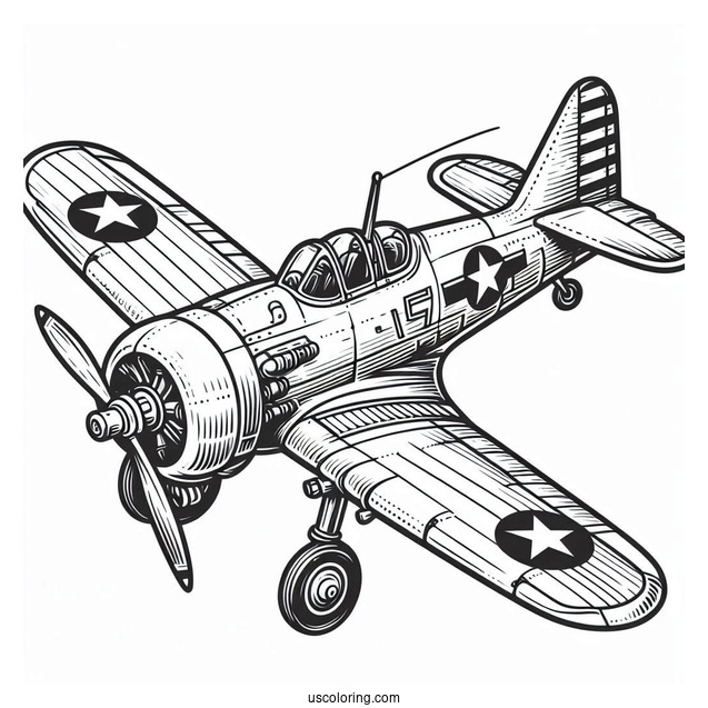 WWI Fighter Plane Coloring Page