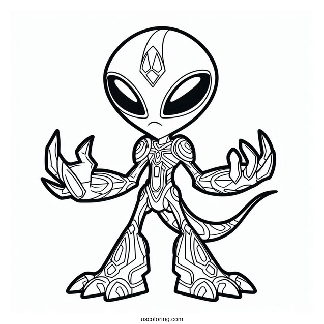 Upgrade The Alien From Ben 10 Coloring Sheet