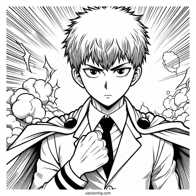 Coloring Page Of One Punch Man Anime