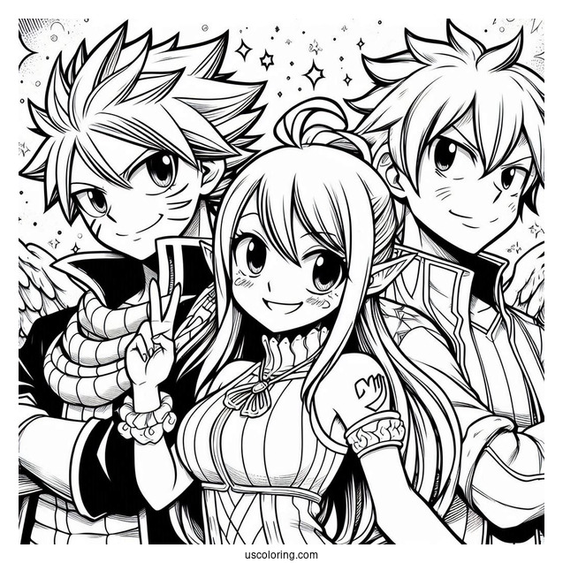 Fairy Tail Natsu, Lucy, And Happy