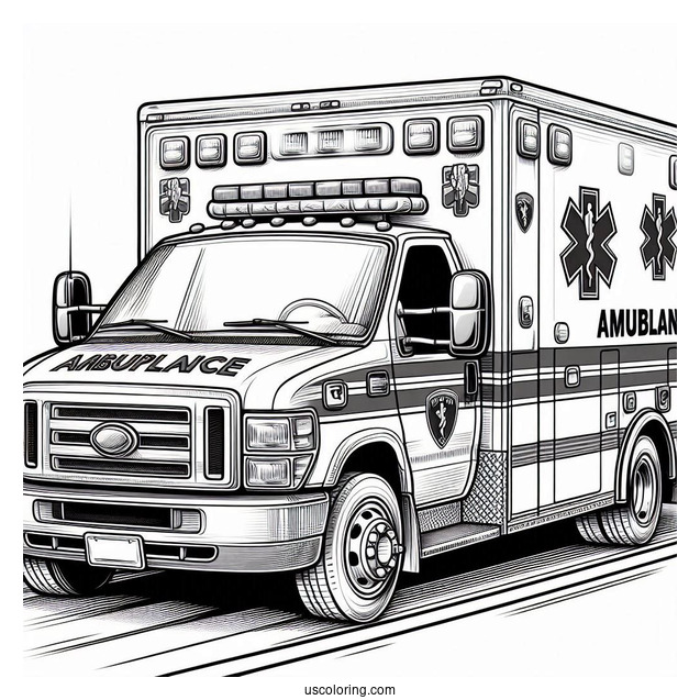 FDNY Ambulance Coloring Page On The Road