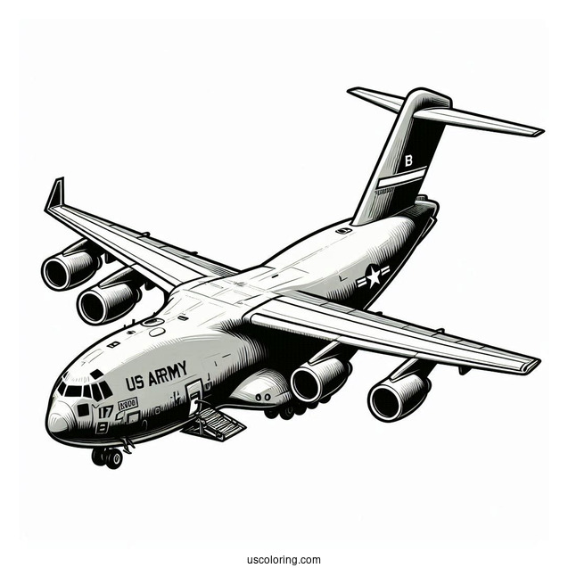 C-17 US Army Plane Coloring Page