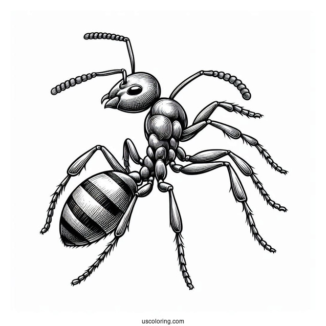 Realistic Fire Ant Coloring Page
