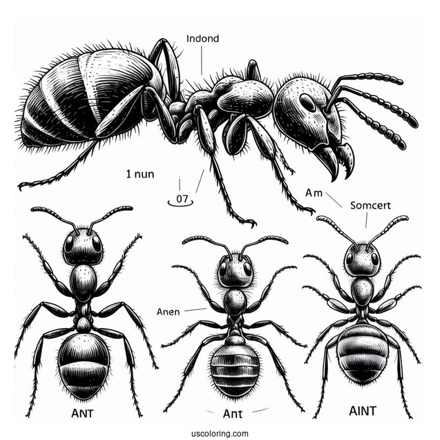 Anatomy Of An Ant Coloring Page