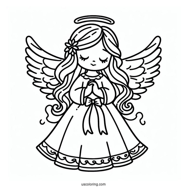 Coloring Page Of An Angel For Preschoolers
