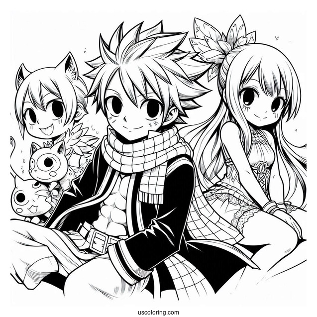 Fairy Tail Natsu, Lucy, And Happy