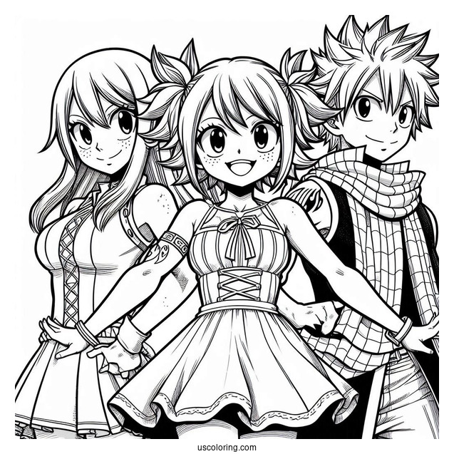 Fairy Tail Natsu, Lucy, And Happy