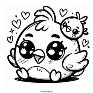 Coloring Page Of Kawaii Angry Birds Blues