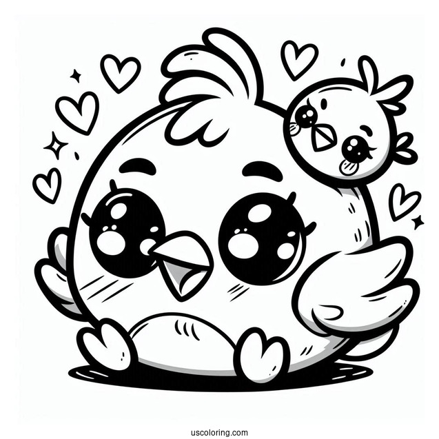 Coloring Page Of Kawaii Angry Birds Blues
