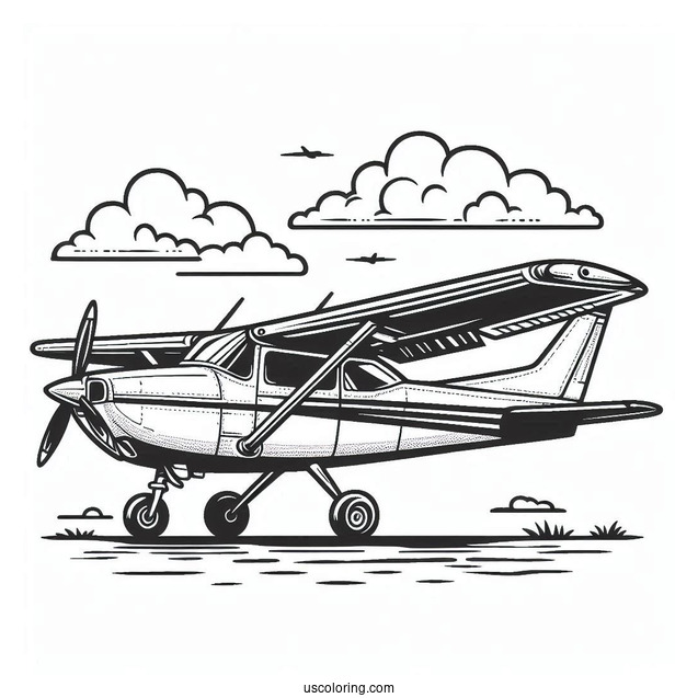 Cessna 172 Airplane Coloring Page