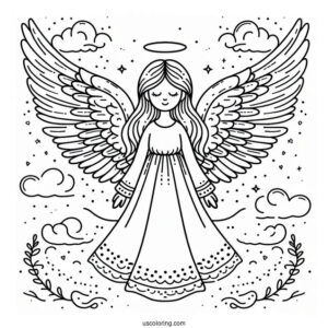Simple Outline Of Angel Wings