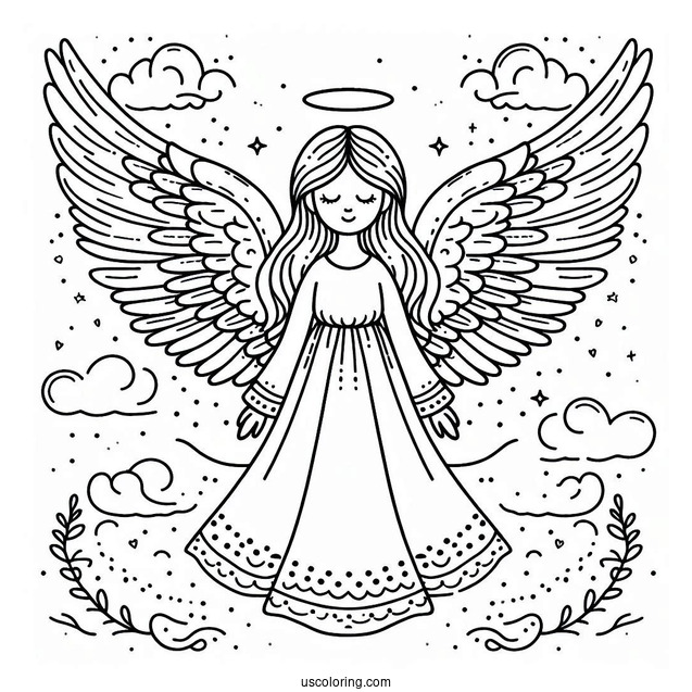 Simple Outline Of Angel Wings