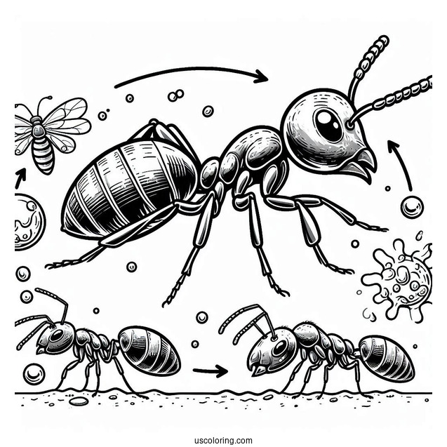 Ant Coloring Page Life Cycle