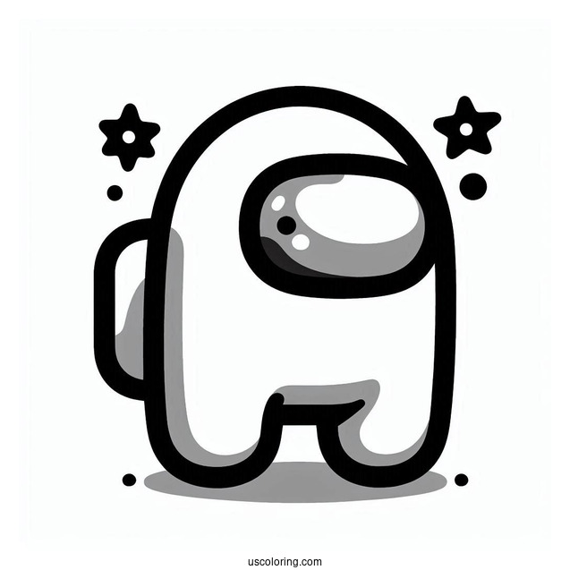 Easy Flash Among Us to Color for Kids