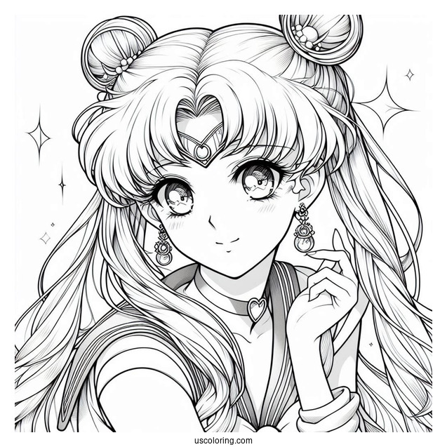 Realistic Sailor Moon Usagi Coloring Sheet