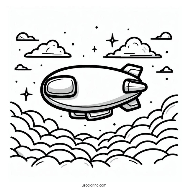 Among Us the Airship Coloring Sheet
