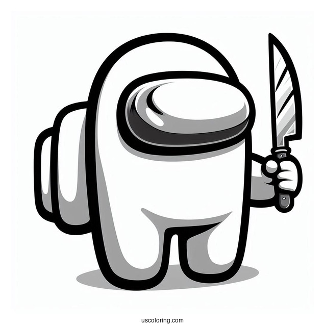 Among Us Imposter Holding Two Knives