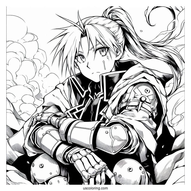 Detailed Fullmetal Alchemist Anime Coloring Page