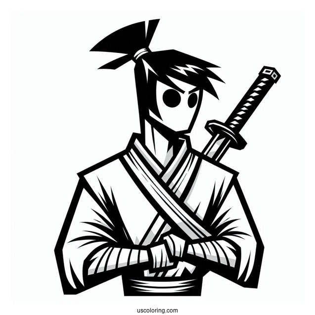 Simple Samurai Jack Coloring Sheet For Kids