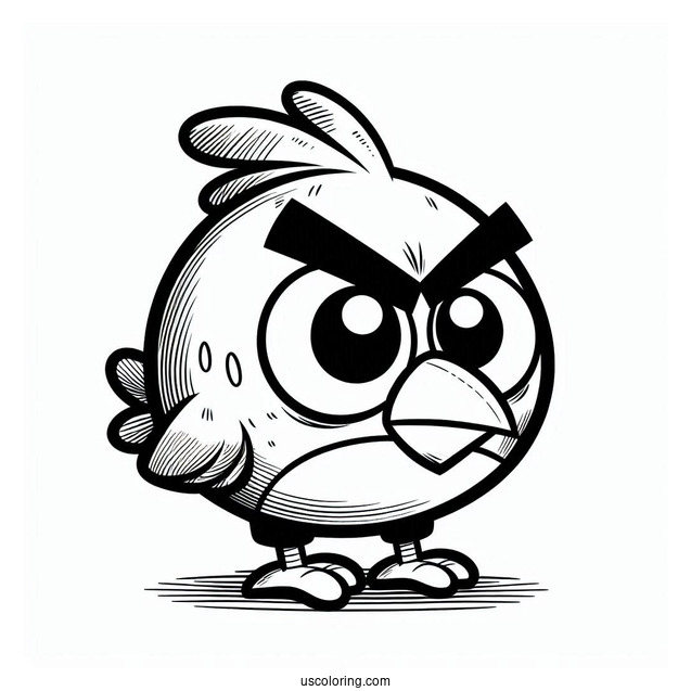Coloring Page Of Red Angry Bird For Preschoolers
