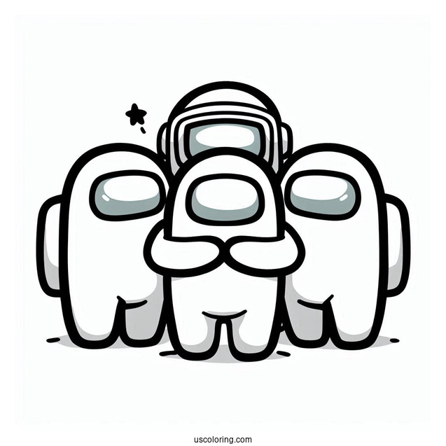 Cute Among Us Crewmates Huddle