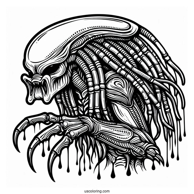 Predator Alien Coloring Page For Adults