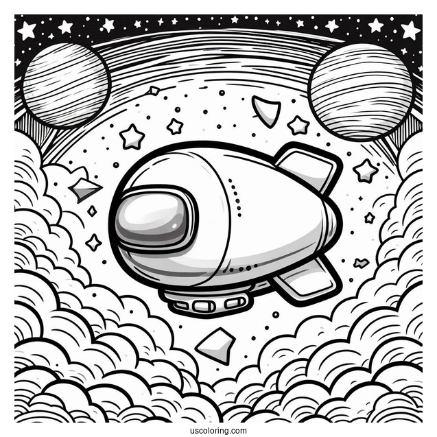 Among Us the Airship Coloring Sheet