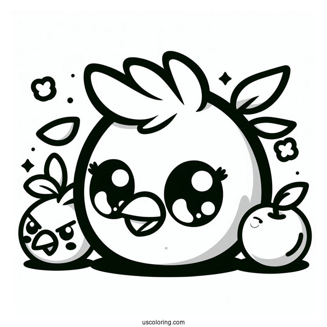 Kawaii Angry Birds Coloring In For Kids