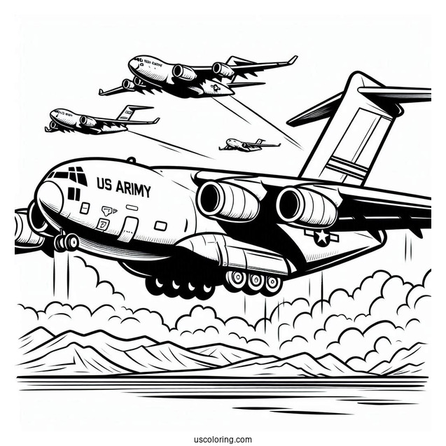 C-17 US Army Plane Coloring Page