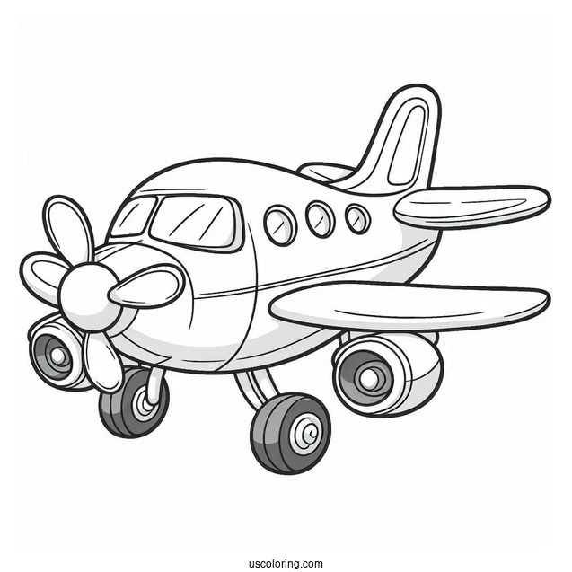 Easy Outline Of Plane To Color For Preschoolers