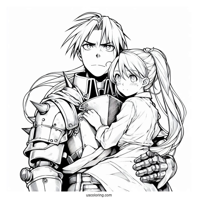 Detailed Fullmetal Alchemist Anime Coloring Page