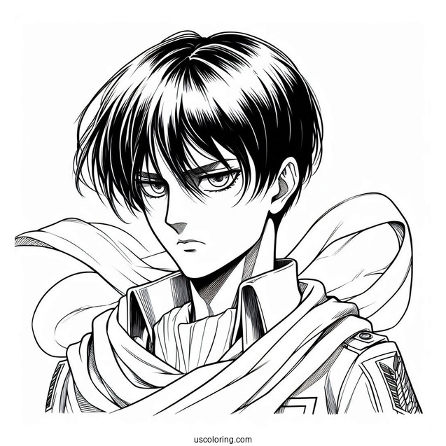 Eren Yeager Attack On Titan Coloring Page