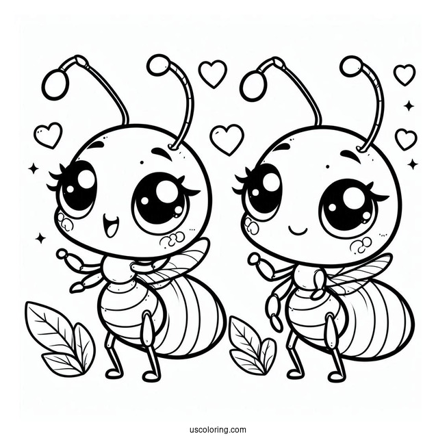 Kawaii Dot Ant Coloring Page From A Bug's Life For Kids