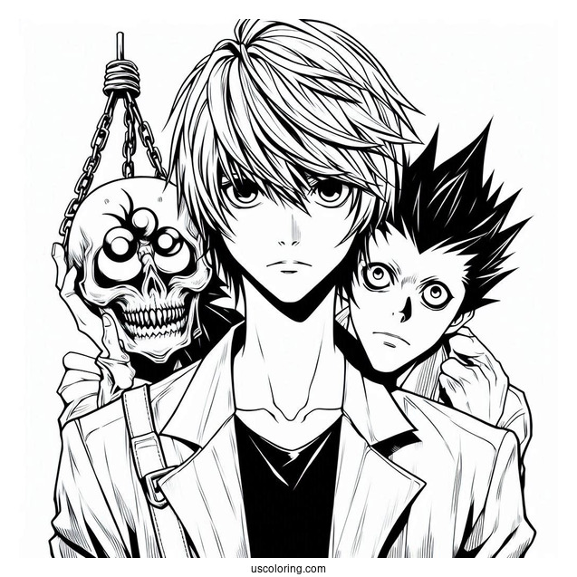 Coloring Page Of Death Note Anime