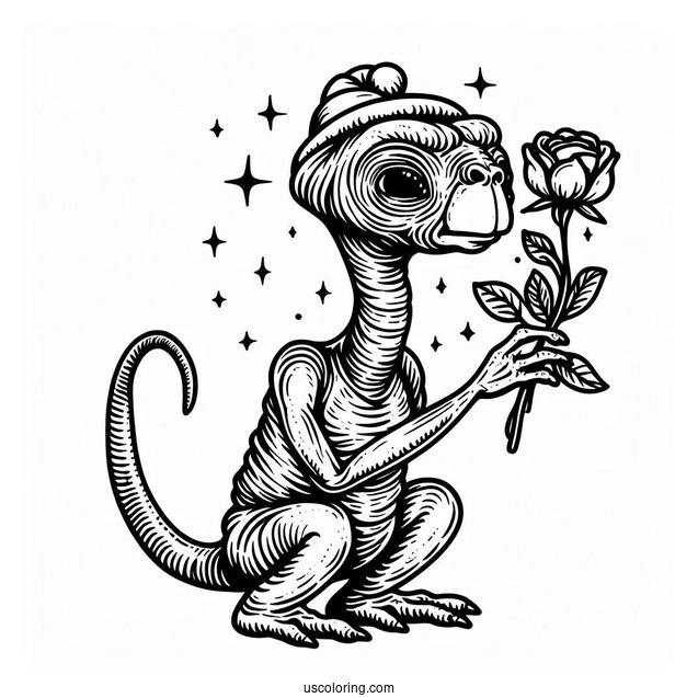 E.T. Alien Coloring Page