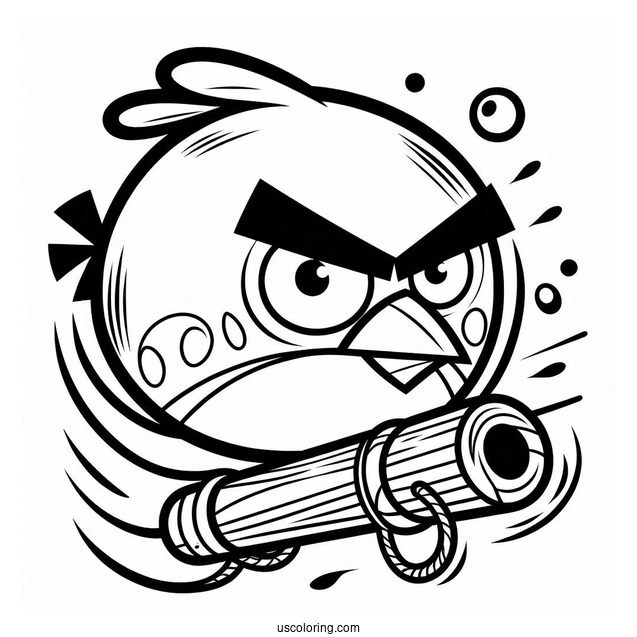 Angry Birds Slingshot Coloring Sheet
