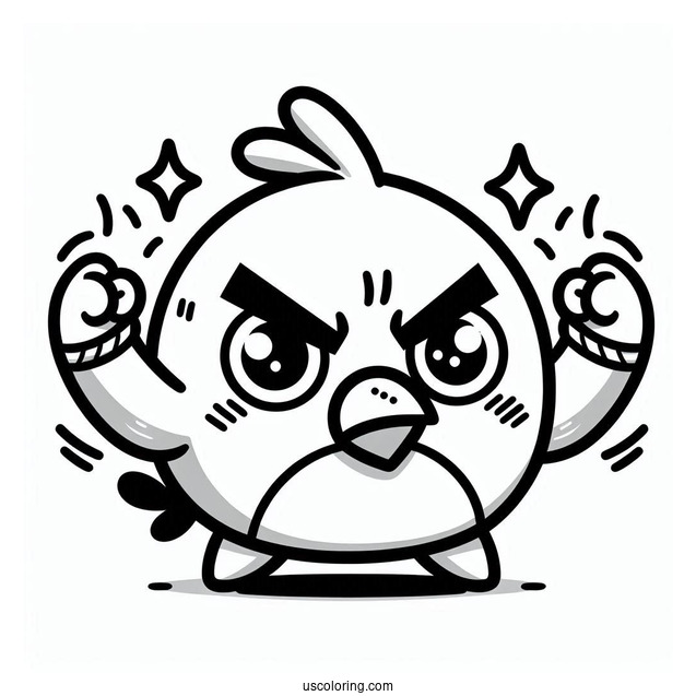 Kawaii Angry Birds Coloring In For Kids