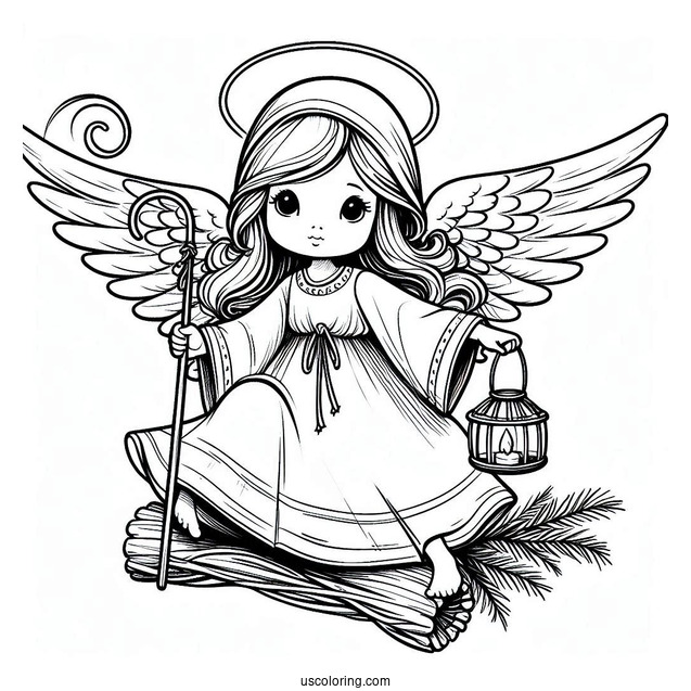 Nativity Angel Coloring Page