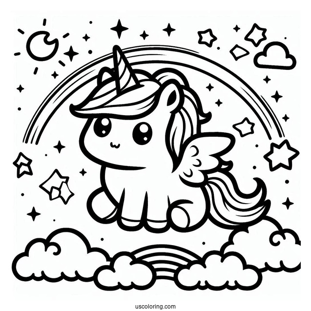 Cute Unicorn Among Us to Color